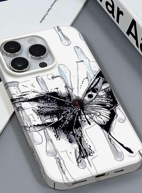 彼岸蝴蝶适用于苹果16PLUS/13MINI高颜值ins安卓麦芒30小米15VIVOS12PRO红米NOTE13RPRO小米12菲林硬壳手机壳