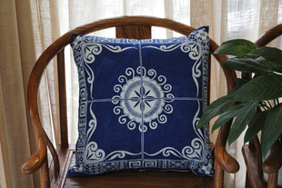 蜡染家居定制抱枕桌旗桌布定做文创文艺设计非遗工艺植物染定制链