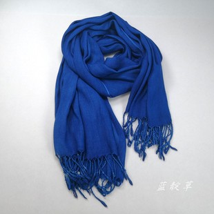 贵州蜡染围巾定制纯蓝色靛蓝板蓝根染色非遗工艺提花纹 包邮