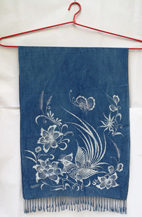 丹寨蜡染围巾定制贵州特色植物染板蓝根染料染色靛蓝蜡染蓝靛草