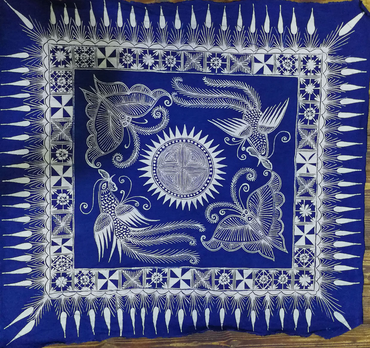 蜡染布料丹寨蜡染衣服代加工围巾代加工定制板蓝根蓝靛染料销售