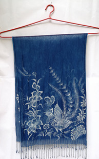 丹寨蜡染围巾定制贵州特色礼品蓝染植物染草木染板蓝根扎染定做