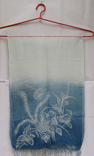 丹寨蜡染围巾定制贵州特色蓝染蓝靛草专业草木染品牌板蓝根植物染