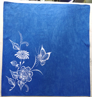 包邮 饰板蓝根蓝染 工艺品装 贵州丹寨蜡染手帕方巾餐巾定制民族风格