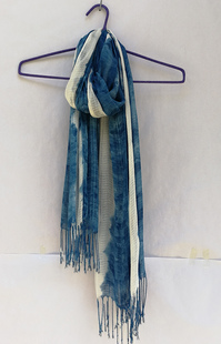 贵州扎染围巾定做蜡染蓝染植物染板蓝根蓝靛草文创设计特色礼品