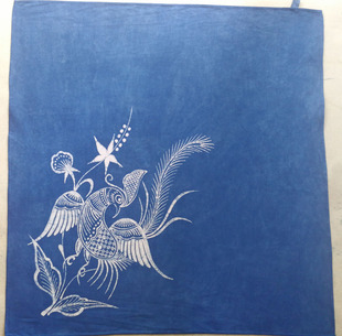 贵州丹寨蜡染手工方巾餐巾手帕定制棉厂家制作板蓝根植物染代染色