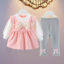 女童春装套装宝宝衣服洋气婴儿童连衣裙两件套春秋小女孩公主裙子