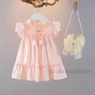 女童连衣裙夏装0-3岁1洋气宝宝公主裙纯棉夏天薄款小女孩背心裙子
