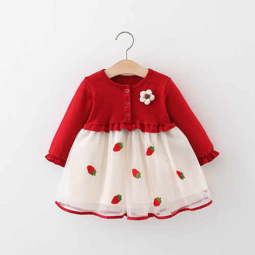 女童春秋连衣裙周岁宝宝礼服裙洋气小女孩婴儿公主裙 直播扣号