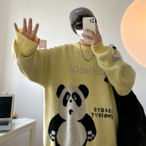 3秋冬卡通加厚毛衣男女情侣宽松针织衫 MY8768图片