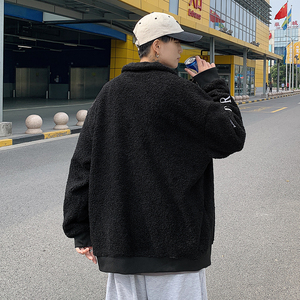 男士卫衣秋冬款潮港风加绒加厚羊羔毛上衣宽松外套9303-P65图片