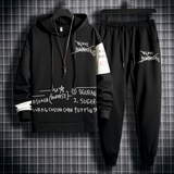 休闲套装男秋冬季青少年潮流加绒运动服搭配一套20140-TZ830-P55，男装卫衣，星座210-1