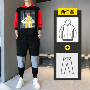 1秋季卫衣套装男 青少年潮流时尚休闲卫衣套装A074-TZ823图片