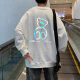 秋季港风卫衣男套头新款夜光反光小熊卫衣A074-WY20-P50控68，男装卫衣，星座210-1