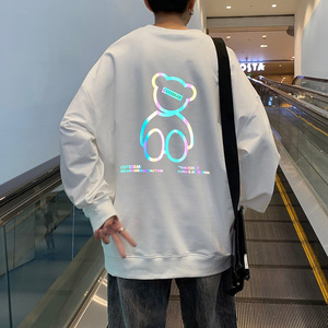 秋季港风卫衣男套头新款夜光反光小熊卫衣A074-WY20-P50控68图片