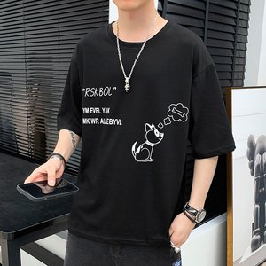 夏季短袖t恤男潮流时尚休闲T恤衫打底衫A210-A8321,藏蓝色校服半身裙搭配图片