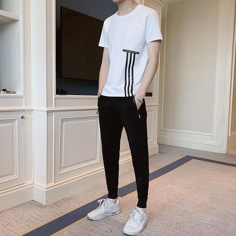 1夏季短袖男装九分裤t恤男潮流时尚休闲t恤衫A210-TZ9203,男装T恤,星座210-1
