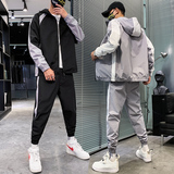 青少年运动套装男韩版潮流休闲卫衣男孩帅气两件套A074-T31-P85，男装套装，星座210-1