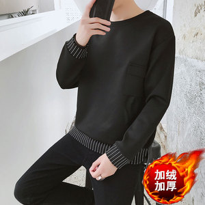 长袖t恤男加绒宽松卫衣青少年慵懒风chic圆领上衣A64-1-P40图片 长袖t恤男加绒宽松卫衣青少年慵懒风chic圆领上衣A64-1-P40图片