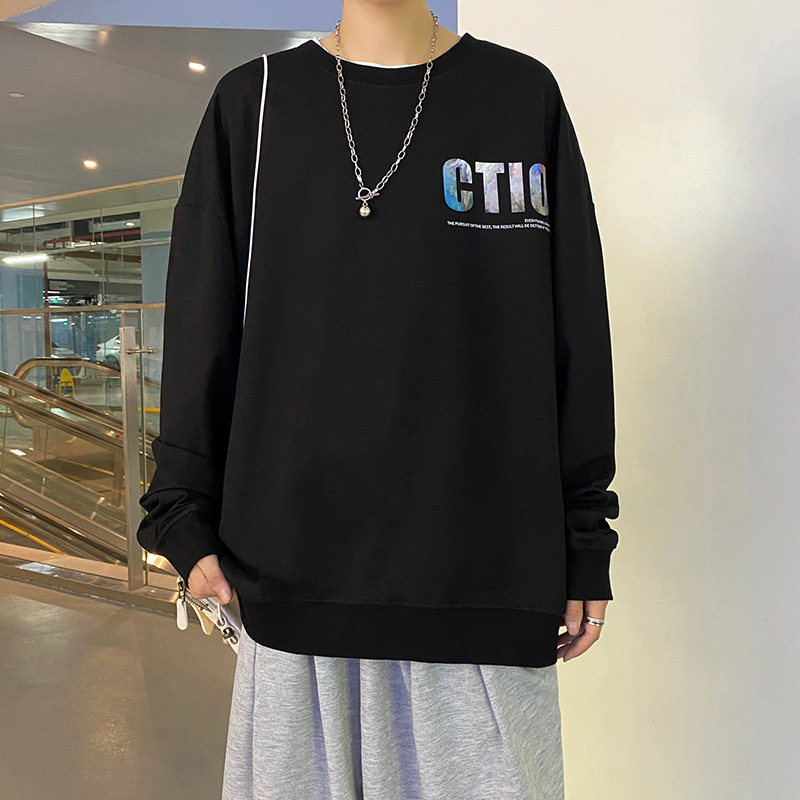 港风秋季圆领套头青少年夜光卫衣宽松版上衣A074-WY25-P50,男装卫衣,星座210-1