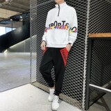 卫衣男长袖休闲运动套装潮牌两件套秋季新款连帽印花男TZ805-P60，男装卫衣，星座210-1