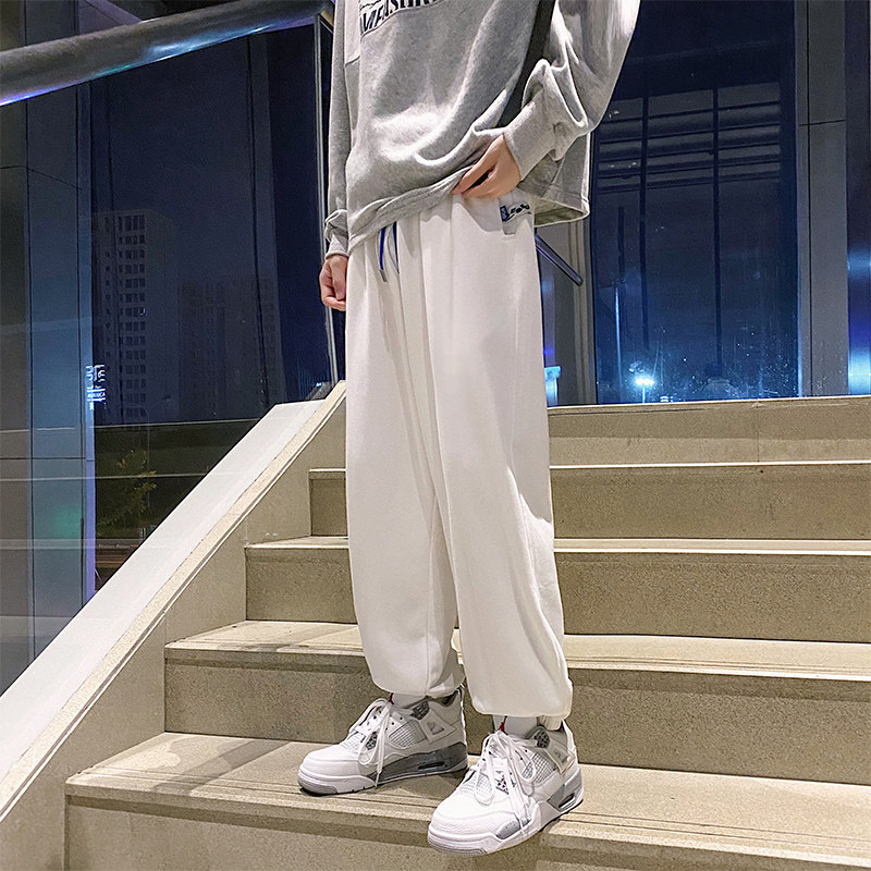 白色秋季裤子男潮流港风长裤A210,男装休闲裤,星座210-1