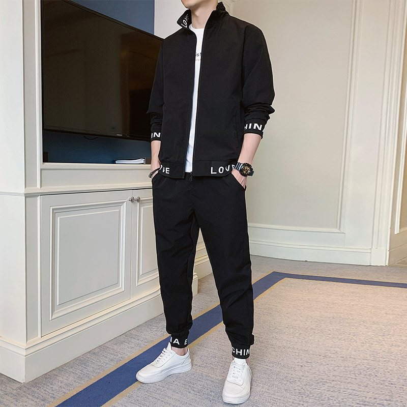 休闲运动套装男士秋季套装开衫宽松2021新款男装韩版A074-TZ7105,男装卫衣,星座210-1