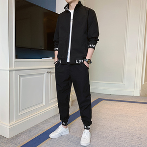 休闲运动套装男士秋季套装开衫宽松2021新款男装韩版A074-TZ7105图片