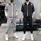 男士休闲套装春秋季新款韩版潮流工装夹克运动秋装A074-T31-P85，男装套装，星座210-1