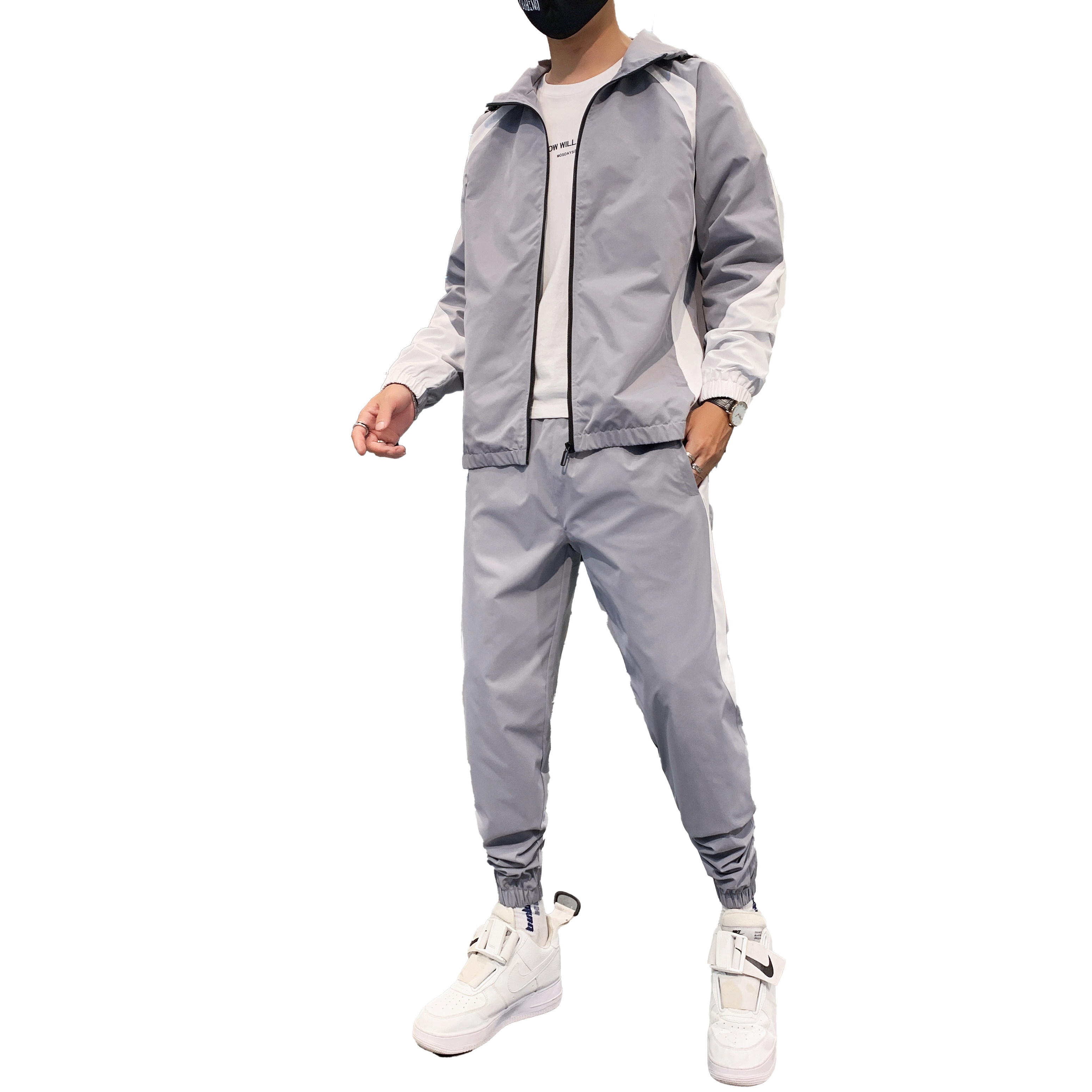 男士休闲套装韩版潮流帅气工装夹克帅气搭配运动装A074-T31-P85,男装休闲套装,星座210-1