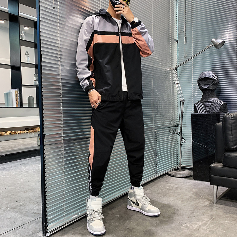 秋季套装男青少年潮流时尚休闲夹克套装A074-T32—,男装休闲套装,星座210-1