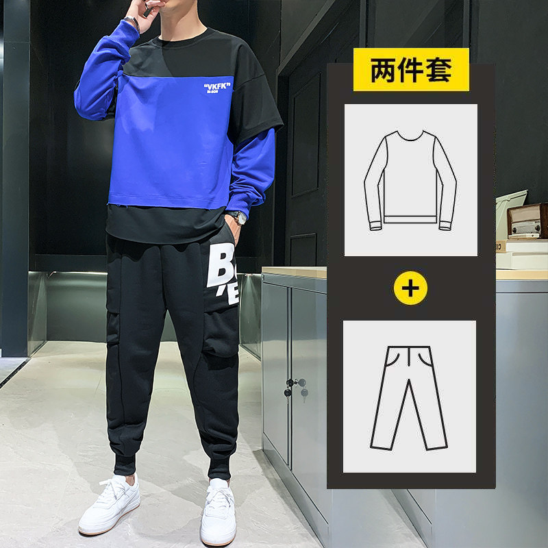 2秋季卫衣套装男青少年时尚圆领休闲卫衣男A074—TZ071图片