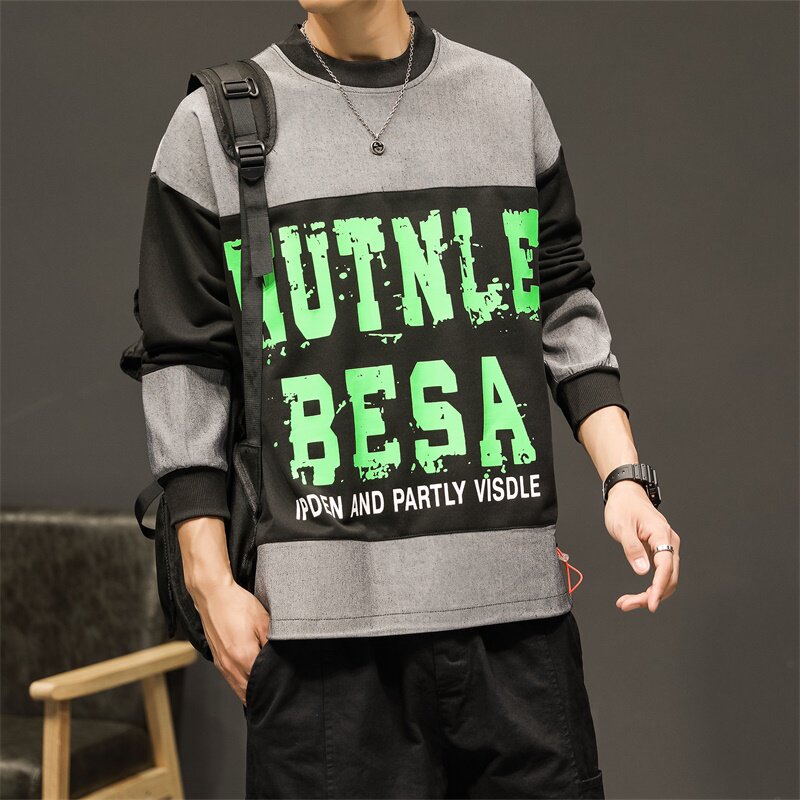 日系潮牌工装卫衣男男士潮流运动休闲圆领上衣潮A505-P40,男装卫衣,星座210-1