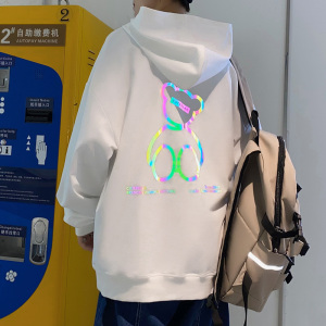 港风秋季连帽卫衣男潮流时尚套头卡通印花卫衣A074-WY30-P60图片