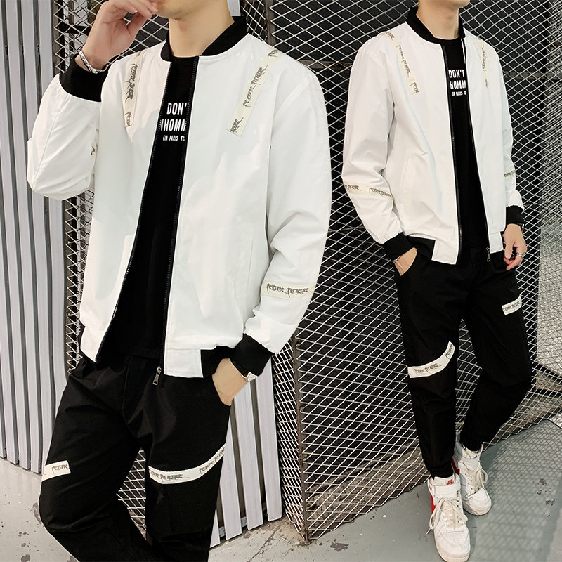 19秋季夹克套装男青少年潮流梭织夹克套装TZ9382-P90,男装夹克,星座210-1