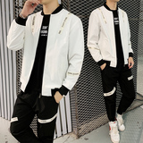 19秋季夹克套装男青少年潮流梭织夹克套装TZ9382-P90，男装夹克，星座210-1