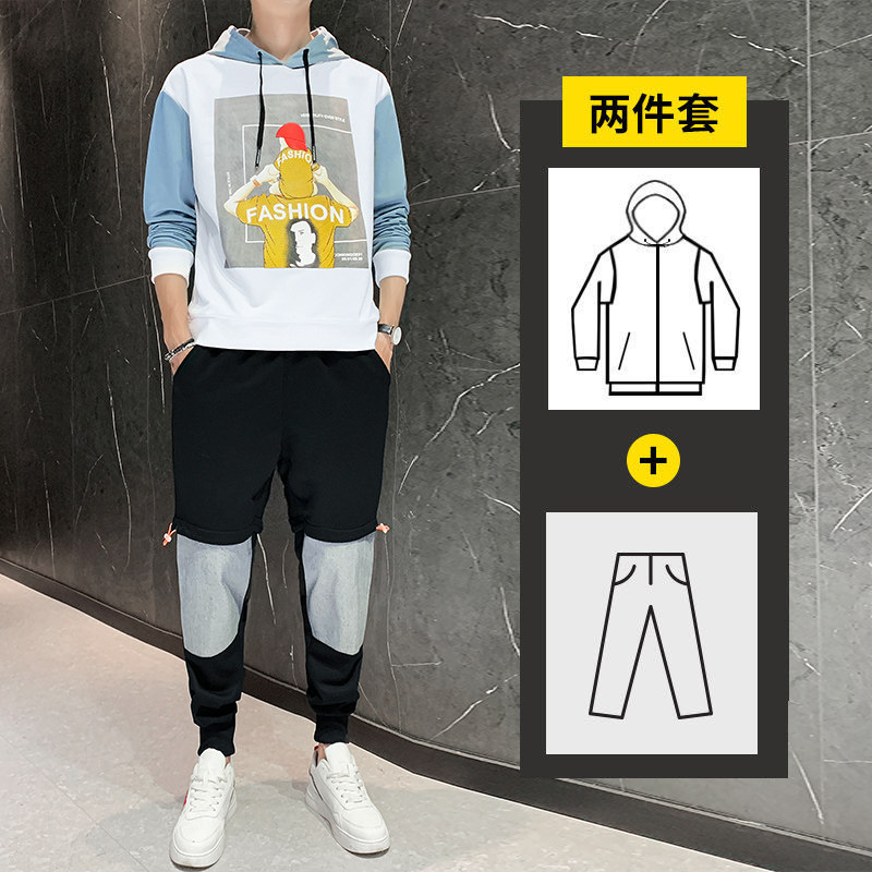秋季卫衣套装男 青少年潮流时尚休闲卫衣套装A074-TZ823图片