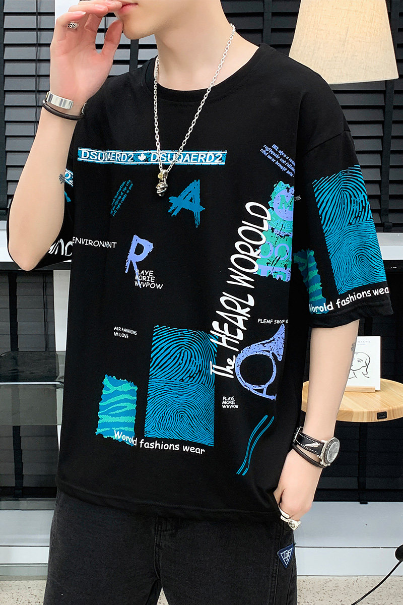 1夏季短袖t恤男潮流时尚休闲夏季衣服A210-A8312,男装T恤,星座210-1