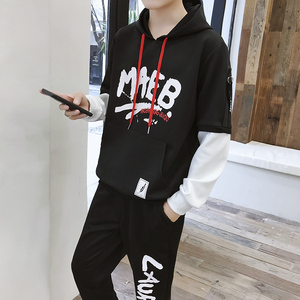 春秋季男士卫衣套装青少年帅气两件套休闲运动服装潮TZ60-P60图片