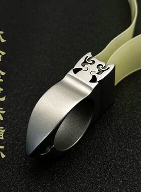 全钛合金无架指环虎弹弓蝴蝶龙齿暗扣夹片扁皮筋数控户外弹力弹射