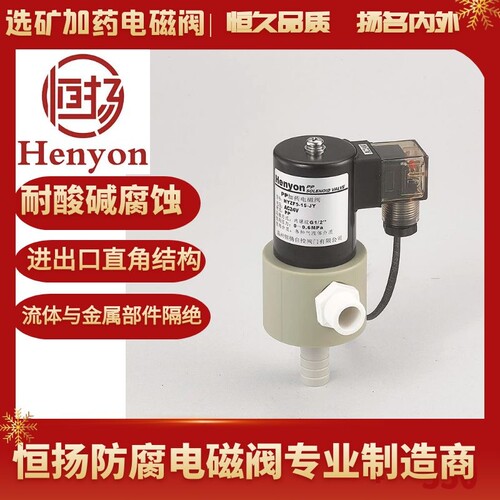 选矿加药电磁阀HYZF5-15-JY直角结构 化学化工用电磁阀 完全隔离