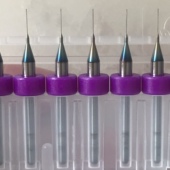 进口钻针3.175柄加长加硬涂层微钻头0.13 0.15 0.2陶瓷玻璃打孔