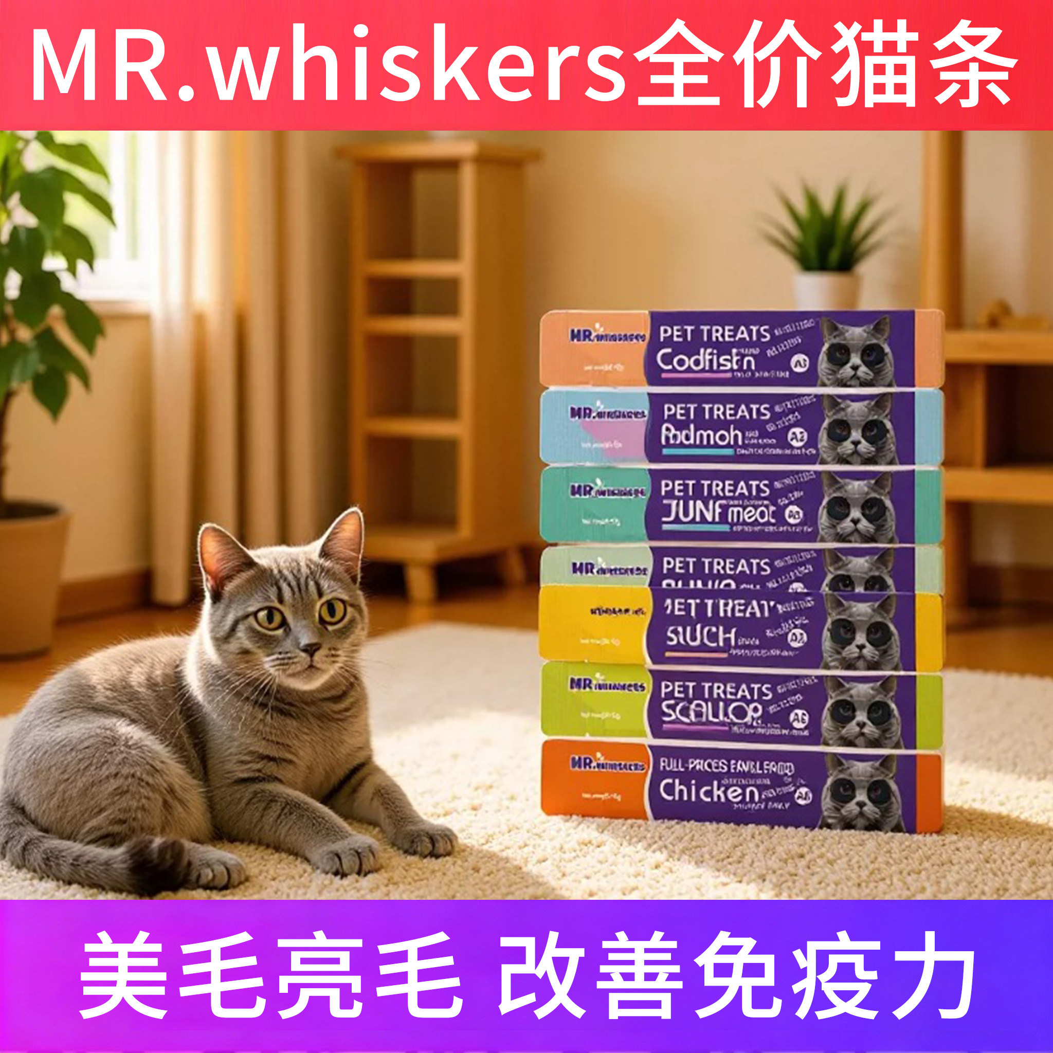 MR.whiskers主食猫条美毛护肠胃