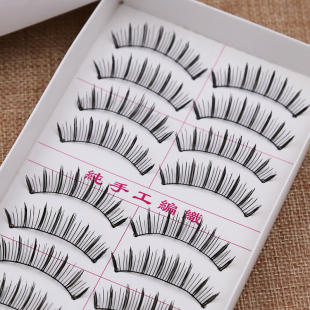 台湾纯手工假睫毛自然纤长裸妆款棉线梗假睫毛 日系萌系眼睫毛99#