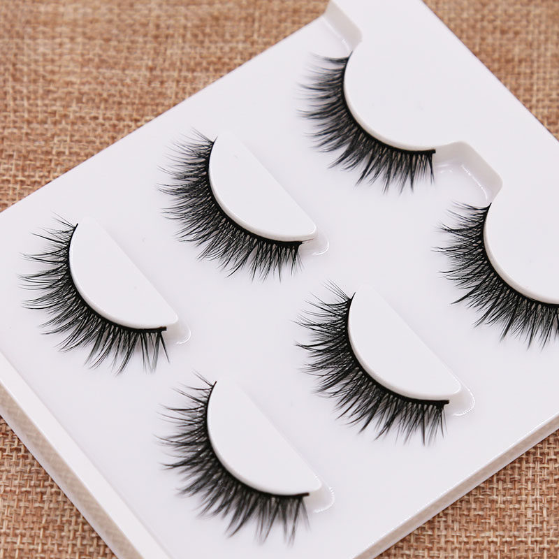 3d立体短款假睫毛 超自然逼真自然裸妆棉线梗浓密款假睫毛W-23