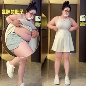 大码 裙 女秋冬设计感遮胯遮肚a字显瘦阔腿裤 胖mm百搭西装 百褶短裤