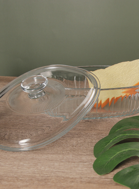 大容量11英寸高硼硅耐热玻璃海誓带盖烤盘家用可微波炉KPHS001