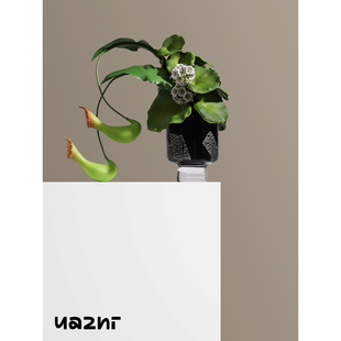 样板间酒店会所茶室客厅饰品 琉璃创意花艺摆件摇翠 花小只 新中式