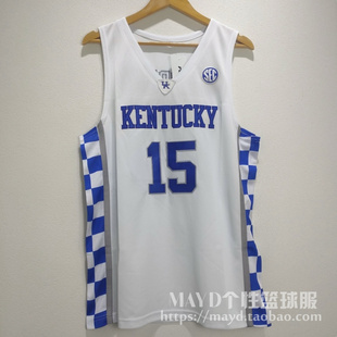 15号里德谢泼德肯塔基球衣 Reed Sheppard大学刺绣篮球服背心美式
