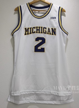 2号普尔球衣   Poole密歇根大学刺绣篮球服美式复古运动背心男潮